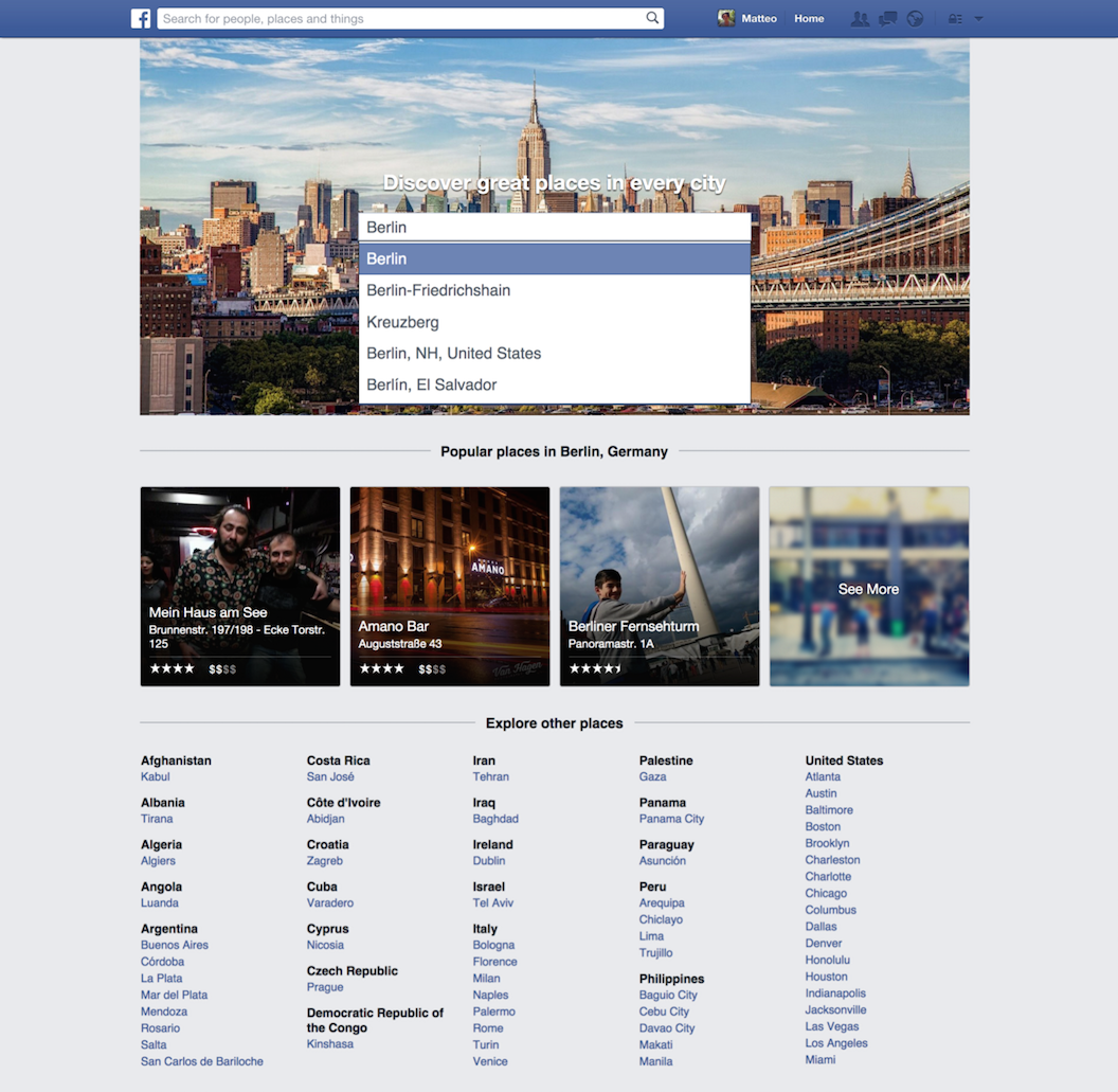 the new Facebook Places discovery Directory