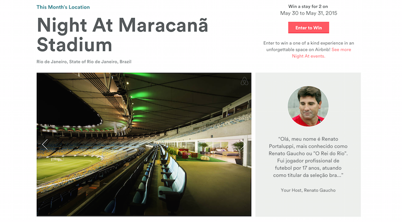 Airbnb - A night at the Maracana
